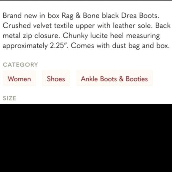 NIB Rag and Bone Drea Crushed Velvet Booties - Picture 14 of 14